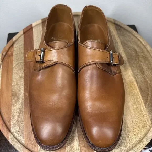 Allen Edmonds Warwick Shoes Men's 9D Monk Strap Loafers Brown Walnut Leather USA - Picture 10 of 16